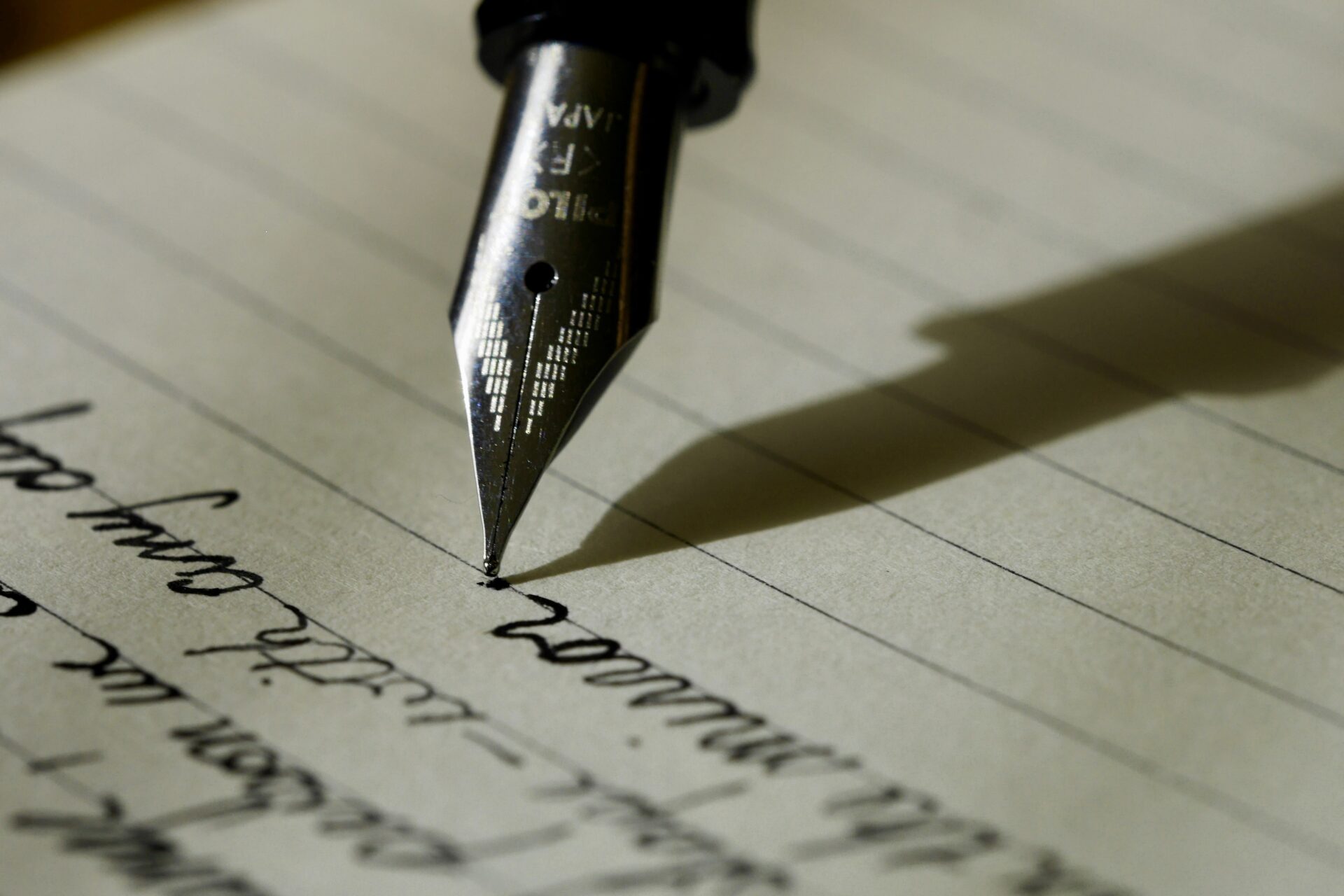 Fountain pen writing