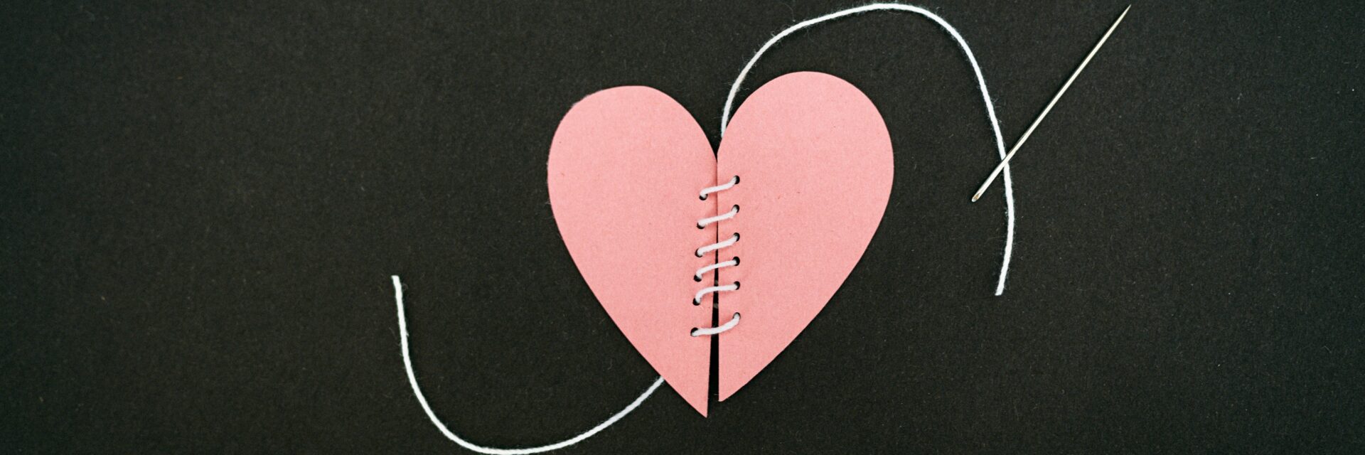 Broken heart stitched back